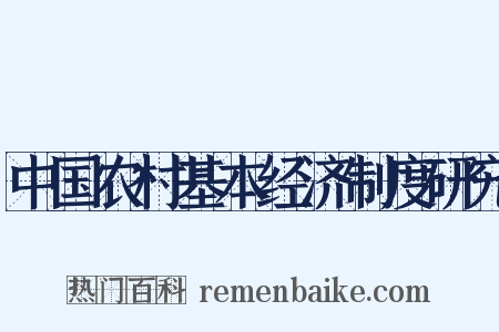 中国农村基本经济制度研究是什么意思的图片